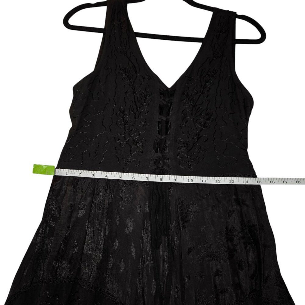 Just Cruising Womens Free Size Midi Dress Black Flowy Whimsygoth Fairygrunge - Picture 12 of 14